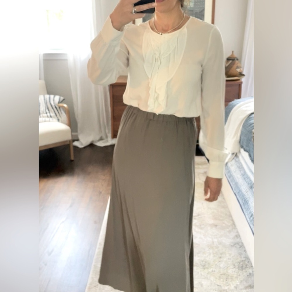 Sundance Boho Ruffle Front Button Down Blouse - image 2